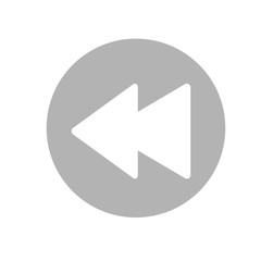 Previous media player icon illustration. Gray and white icon. Vector illustration