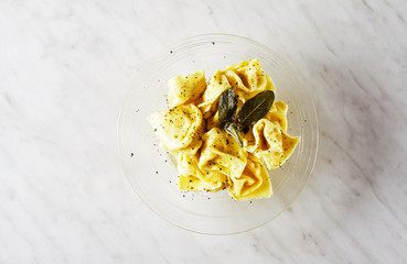 delicious tortellini on the plate