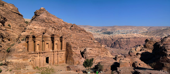 Panorama of Petra Monastery (Jordan)