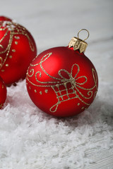 Christmas red balls decorations