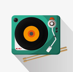 Vinyl instrument icon. Music sound musical and communication theme. Colorful design. Vector illustration
