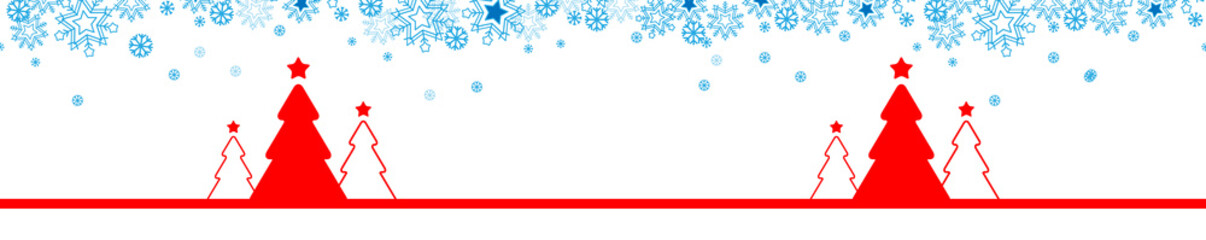 Seamless Banner Christmas Red Forest 