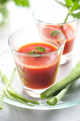 Tomato juice in two glasses