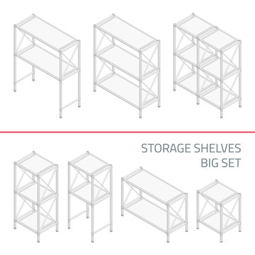 Storage shelves big set.