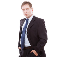 Handsome Businessman in suit on white background. Portrait of a handsome CEO