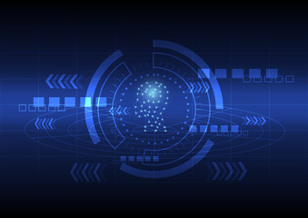 Abstract digital and technology background. Artificial Intelligence.