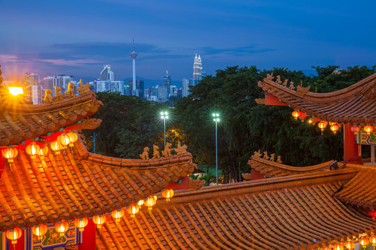 Kuala Lumpur skyline, view from Thean Hou Temple