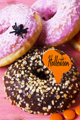 donuts roses and chocolate donuts on halloween