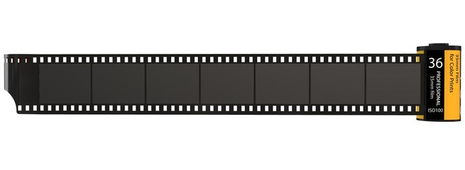 35mm camera photo film container isolated on white