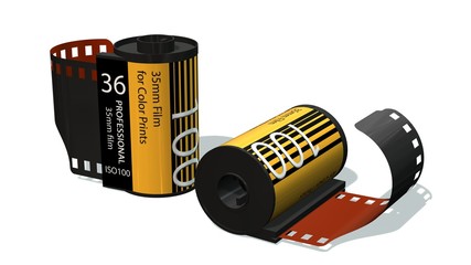 35mm camera photo film container isolated on white