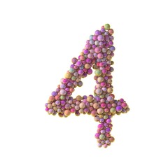 bubbles numbers 4, four