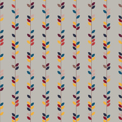 Autumn Nature pattern, Seamless vector illustration with autumn colorful branches