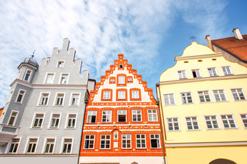 Fototapeta premium Colorful bavarian houses in the old town of Landshut city, Germany