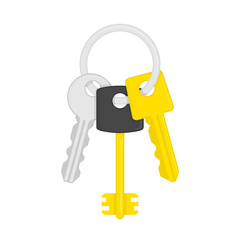 Keys on key ring illustration.