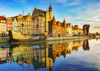 Wall murals City on the water Cityscape of Gdansk in Poland