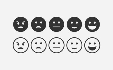 Abstract feedback emoji icon set