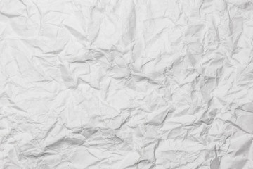 White grunge crumpled paper background.