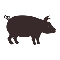 pig icon. Animal farm and nature theme. Isolated design. Vector illustration