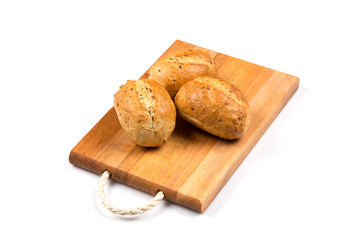 fresh baked bread isolated on white