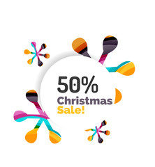 Abstract Christmas sale banner design with blank space