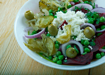  Beetroot, green pea,feta salad