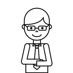 businessman avatar line icon vector illustration design