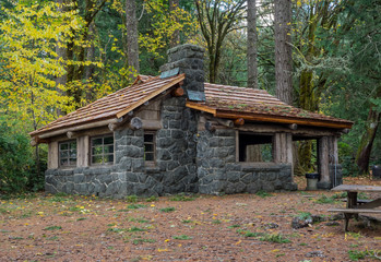 Fototapeta na wymiar Stone Cabin