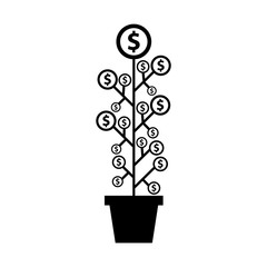 plant with coins funding icon vector illustration design