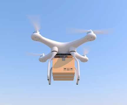 Drone quadcopter carrying cargo
