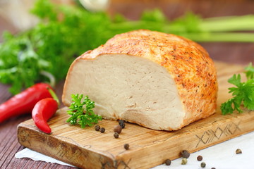 Spicy meat baked with chilli pepper