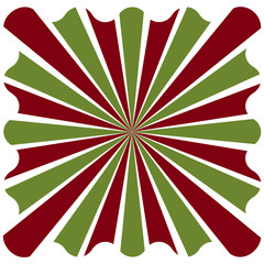 Fototapeta premium Abstract Christmas sunburst background - Red and green colors Xmas illustration
