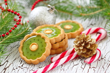 Christmas cookies with festive decoration