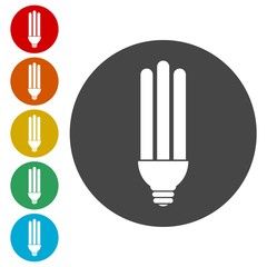 White energy saving lamp. Illustration on white background 