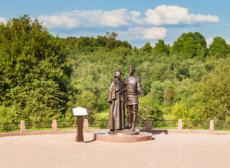 Monument to Alexander Blok and Lyubov Mendeleev. Village Tarakanovo.  Moscow region