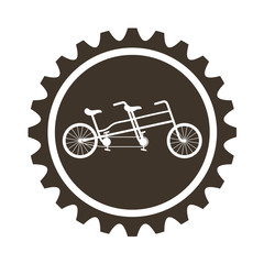 Naklejka premium bicycle vehicle style with gear isolated icon vector illustration design