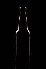 Silhouette of brown beer bottle