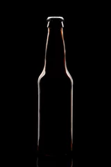 Tuinposter Silhouette of brown beer bottle © Gribanov