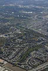 aerial view of a neighborhood in Guelph, Ontario Canada