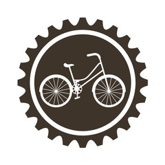 Naklejka premium bicycle vehicle style with gear isolated icon vector illustration design