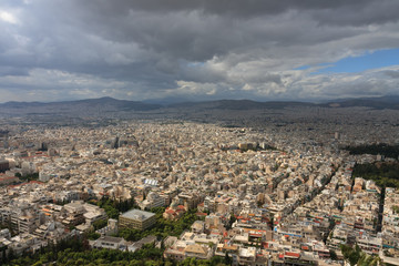 Fototapeta premium Aerial view of Athens from mount Lycabettus