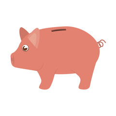 piggy moneybox cartoon icon over white background. vector illustration