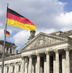 Reichstag building, seat of the German Parliament (Deutscher Bundestag), in Berlin Mitte district, Germany