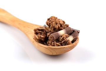muesli with pieces of chocolate