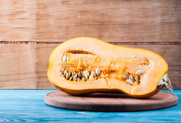 Ripe cut pumpkin