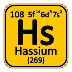 Periodic table element hassium icon.