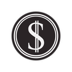 money symbol over circle shape and white background. vector illustration