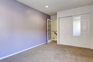 Pale purple interior of empty room