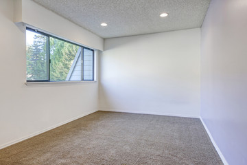 Pale purple contrast wall in empty room