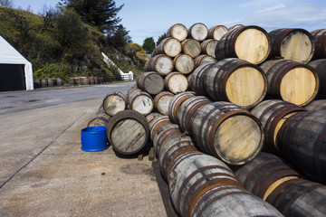 Whiskey barrels in Islay