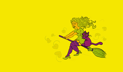 Kr&auml;uter Hexe auf Besen